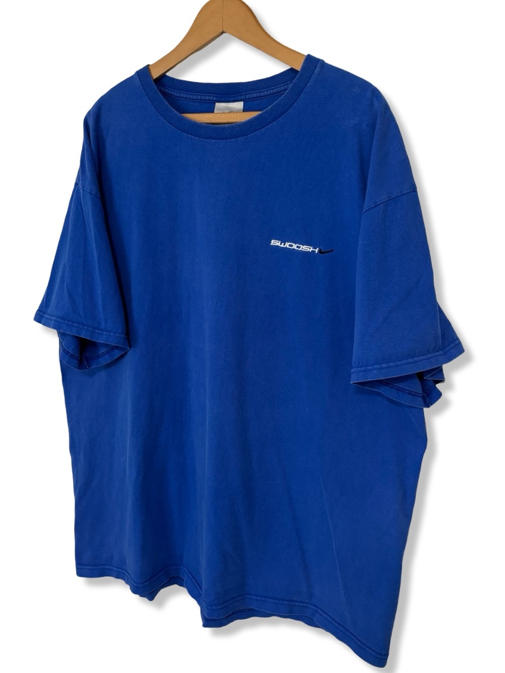 Vintage Y2K Nike Swoosh Embroidered Blue Men's T-Shirt
